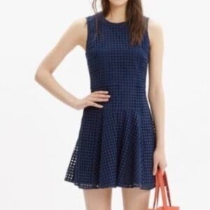 NWOT. CYNTHIA ROWLEY Navy Eyelet Dress